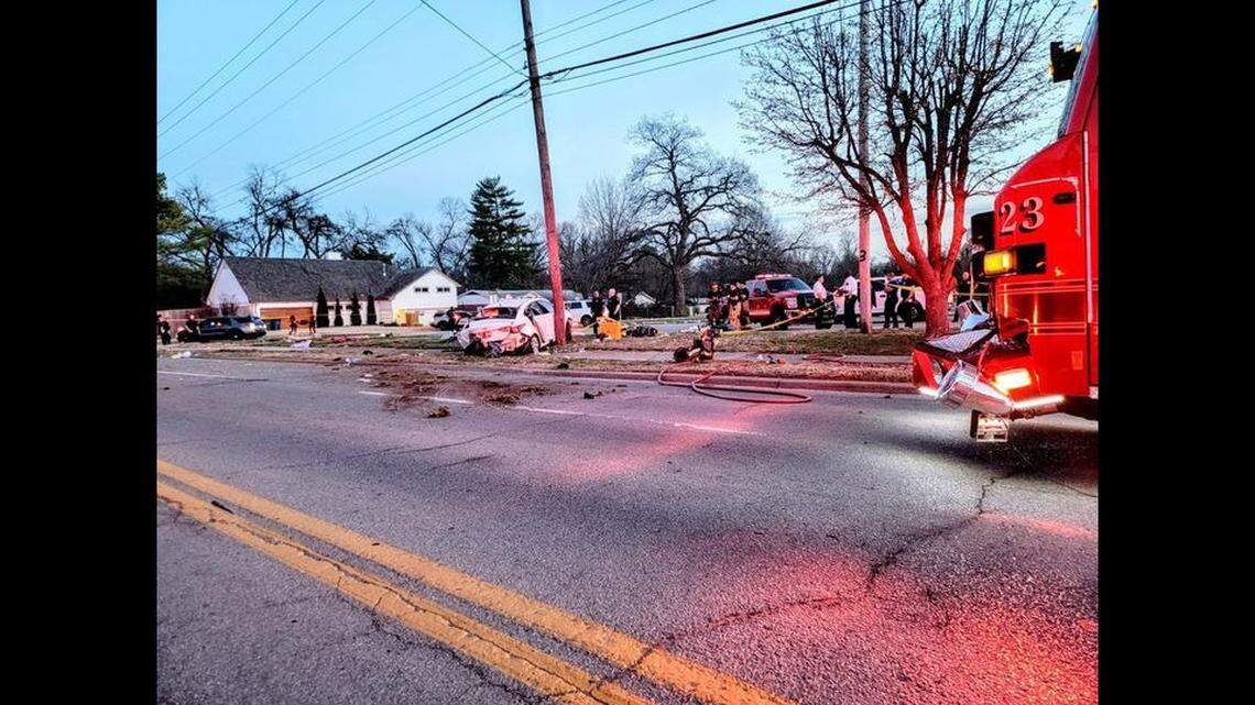 The fire truck was traveling to a fire with lights and sirens on when it was involved in a collision with a Hyundai, Tulsa police said.