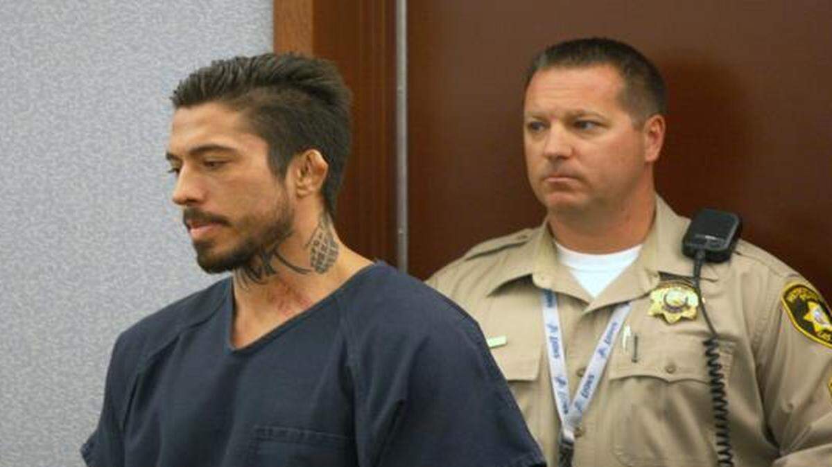 
Jonathan Paul Koppenhaver, a mixed martial arts fighter known as War Machine, appeared in court Wednesday in Las Vegas. 
