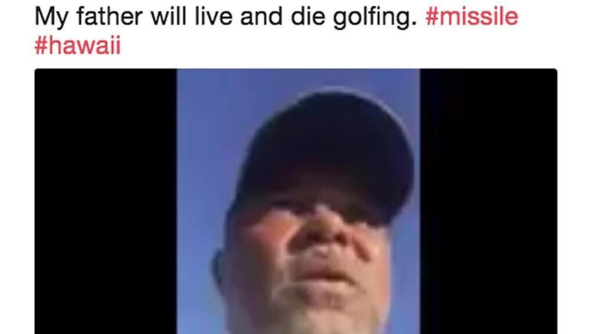 Twitter user Alohi Gardner shared a video her father sent her on Saturday during the missile scare in Hawaii.