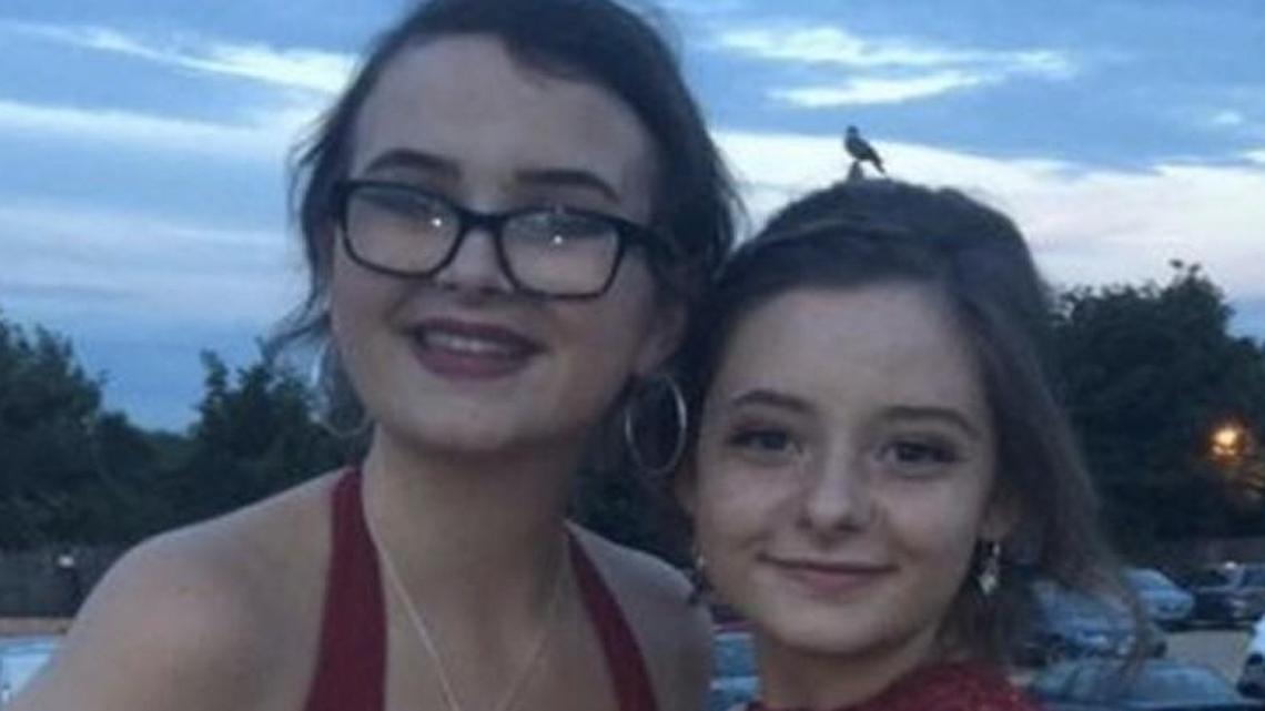Jasmine Beever (left) of Skegness, England, died last week after a hairball in her stomach became infected. Here she is shown with her childhood friend Billie-Jo Ashwell, who is raising money for Jasmine’s family.