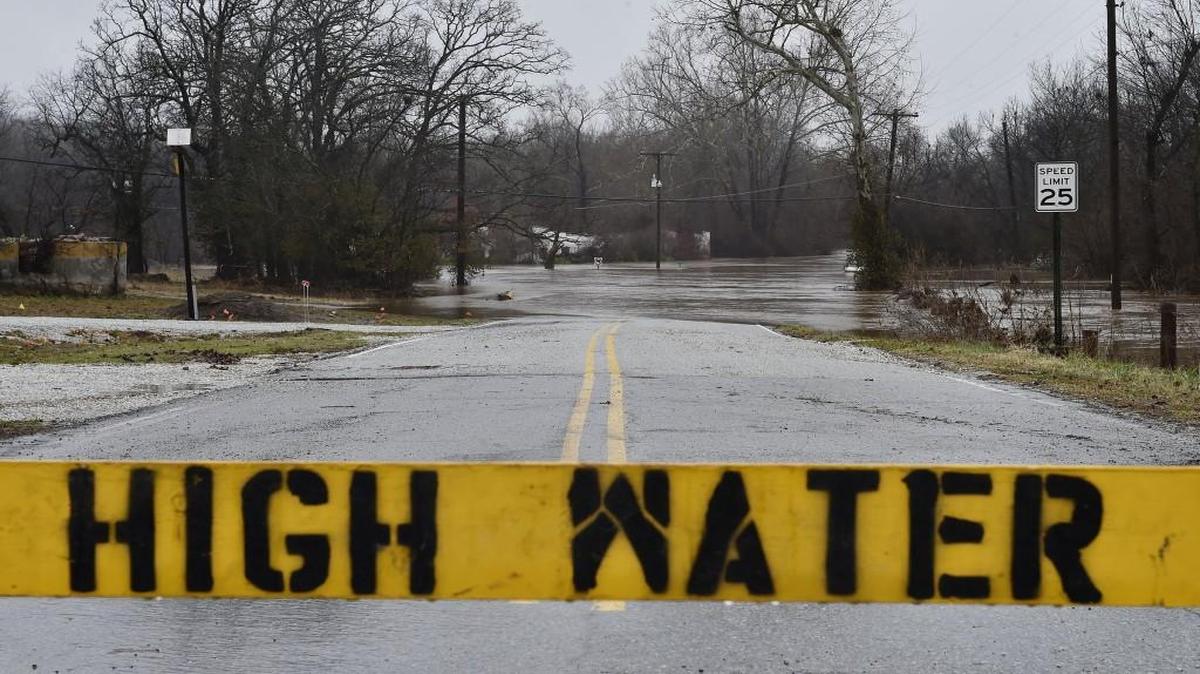 Roads in Redding’s Mill, just south of Joplin, Mo., were flooded Dec. 28.