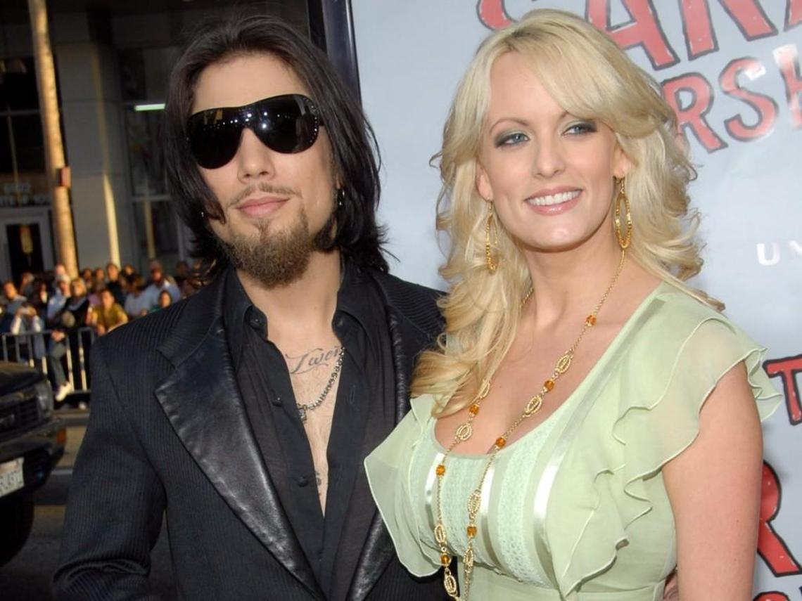 Daniels and musician Dave Navarro on the press line at the premiere of “Forgetting Sarah Marshall” in Los Angeles in 2008.