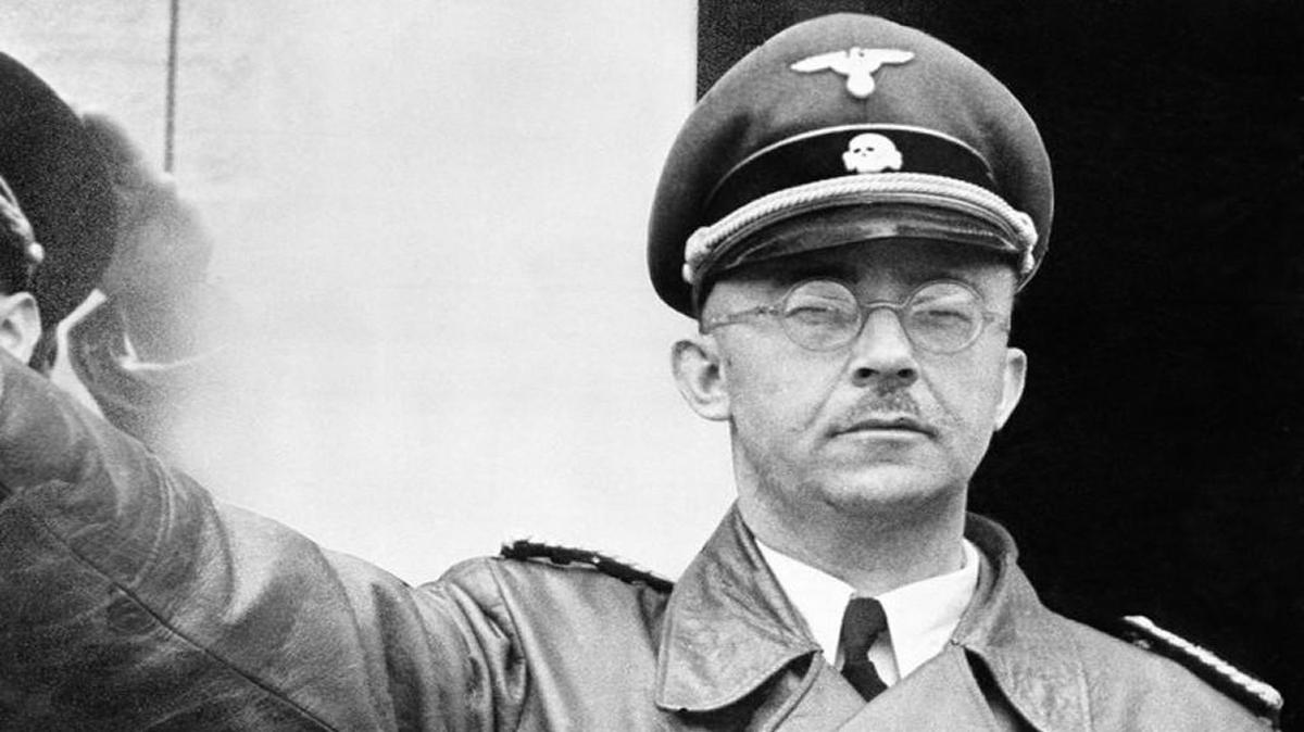 German Nazi party official and head of the SS Heinrich Himmler at an unknown location in Germany