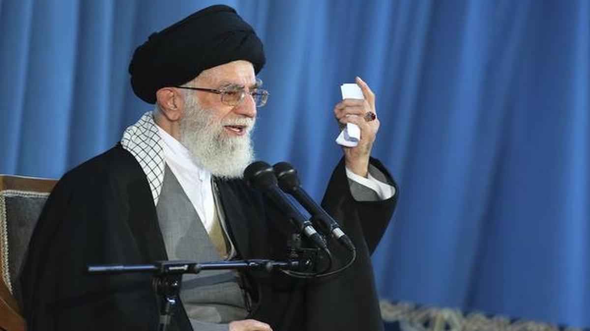 
Seen in an image released by an official Iranian website, the supreme leader Ayatollah Ali Khamenei delivered a speech Saturday in the city of Mashhad, northeastern Iran.
