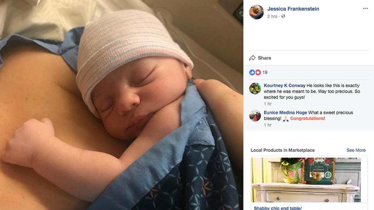 The Frankenstein family of Florida welcomed a new member on Halloween: Baby Oskar Gray arrived Tuesday afternoon.