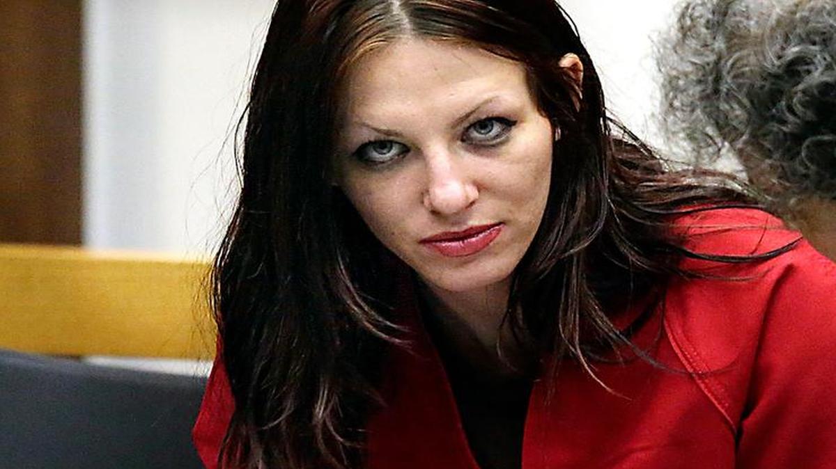 
Alix Tichelman talked with public defender Diane August during her arraignment in July in Santa Cruz Superior Court in Santa Cruz, Calif. 
