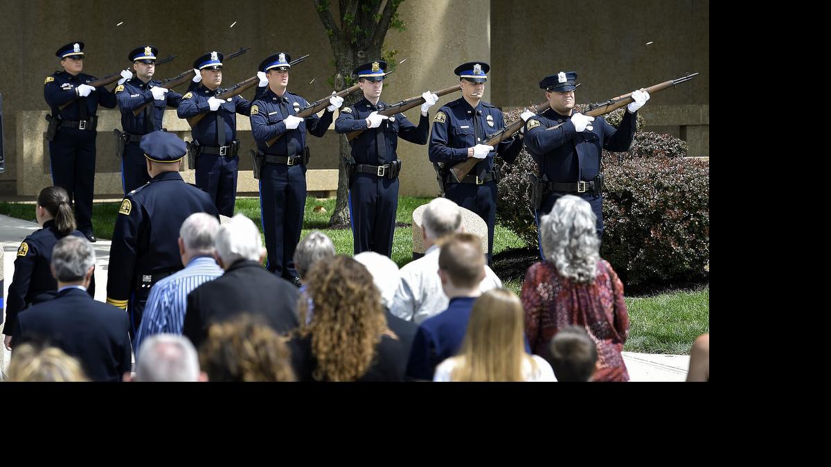 
The Independence Police Department’s honor guard performed a 21-gun salute for fallen officers Wednesday at Independence’s Central Police Building, 223 N. Memorial Drive. Independence and Sugar Creek police conducted a joint memorial ceremony.
