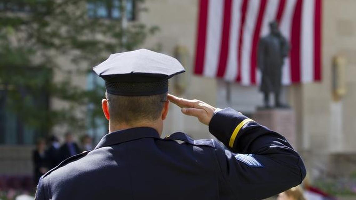 The city has a statue honoring its fallen in front of police headquarters on Locust Street.