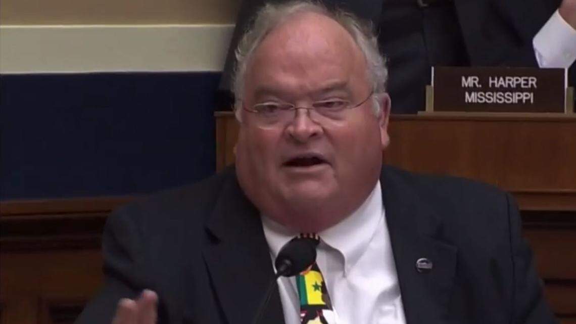 Missouri Congressman Billy Long, a Republican from Springfield, drew laughs by using his auctioneering skill to drown out a protester during a House hearing on free speech in 2018. Long entered the race fo replace Roy Blunt in the U.S. Senate on Tuesday.
