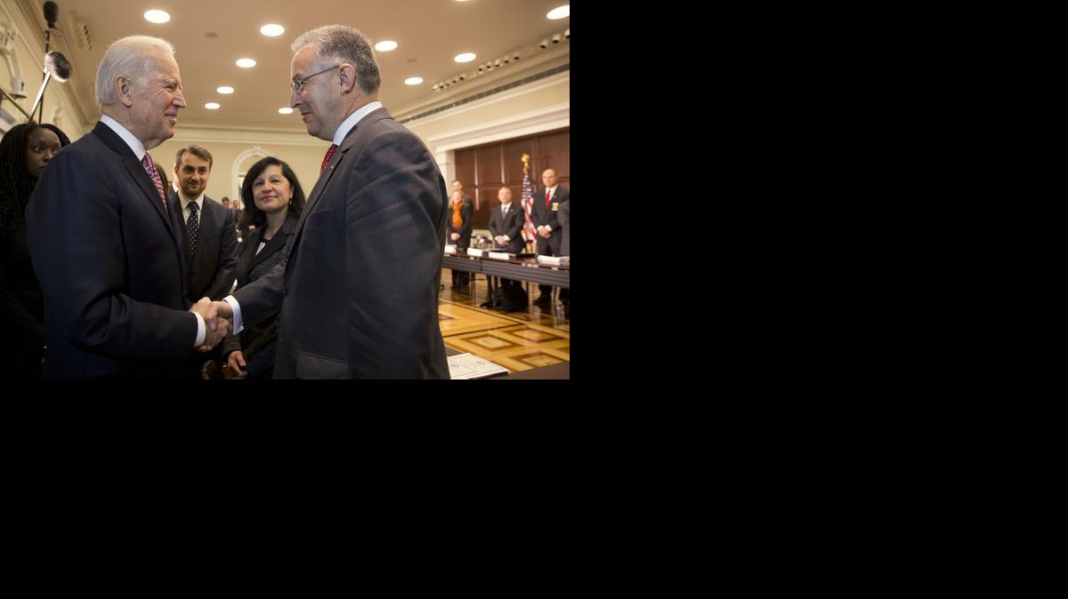
Vice President Joe Biden with Rotterdam Mayor Ahmed Aboutaleb 
