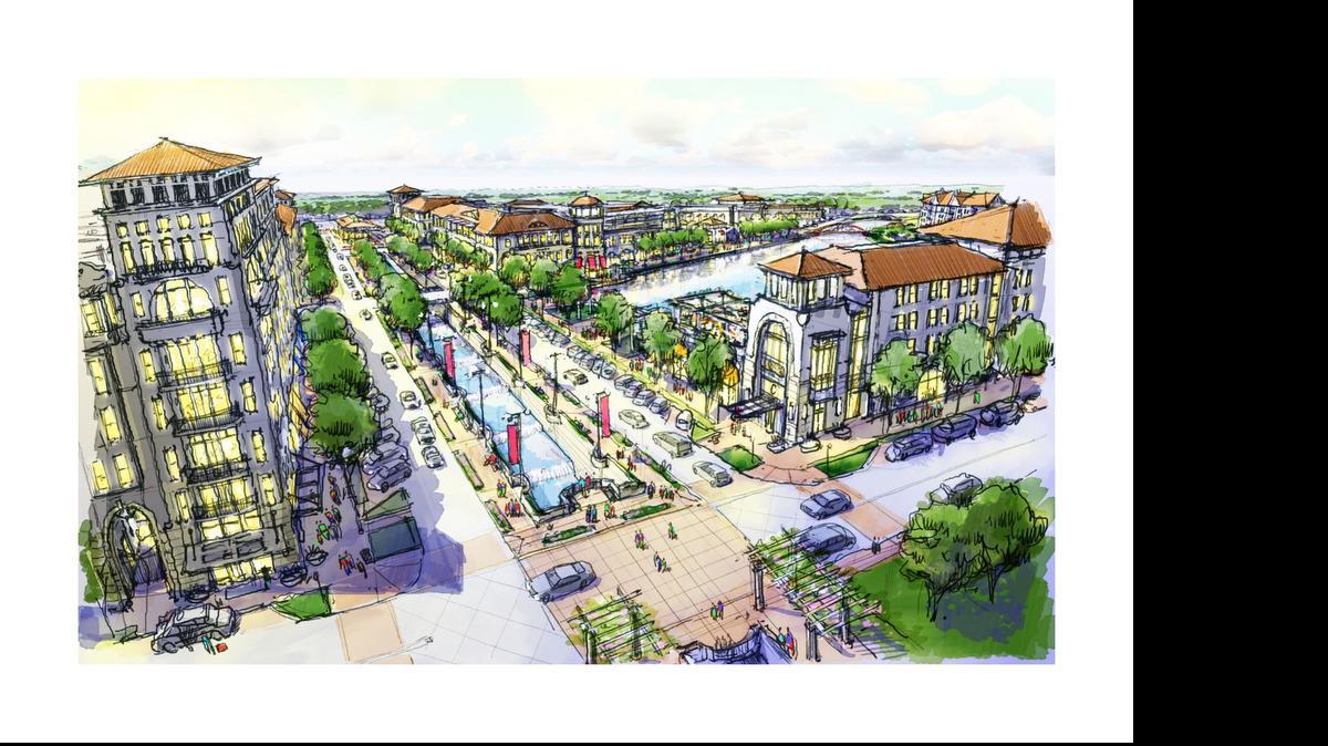 
In addition to office space, retail and residential living, the proposed mixed-use Brookridge also promises a high-end hotels, a 3,500-seat indoor performance venue and a 650-seat movie theater. Forty acres of green space will be preserved as a public park.

