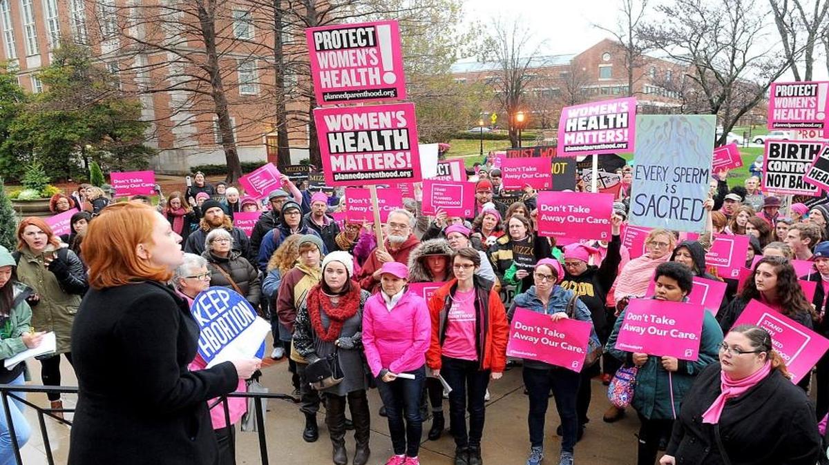 Last year, the Rev. Molly Housh Gordon of the Unitarian Universalist Church in Columbia addressed a crowd at the University of Missouri following a demonstration. The group called for the University of Missouri to reinstate contracts with Planned Parenthood of Kansas and Mid-Missouri.
