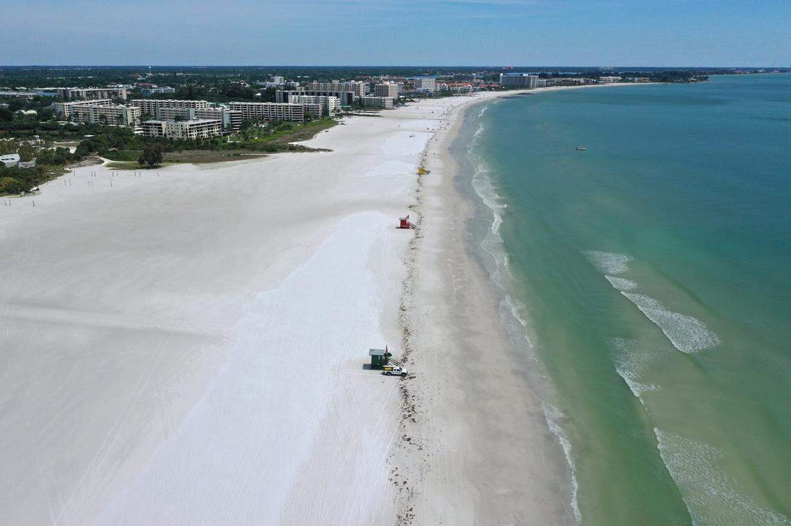 Siesta Key Beach in Sarasota County, Florida. Kansas Sen. Roger Marshall owns a vacation home in the county.