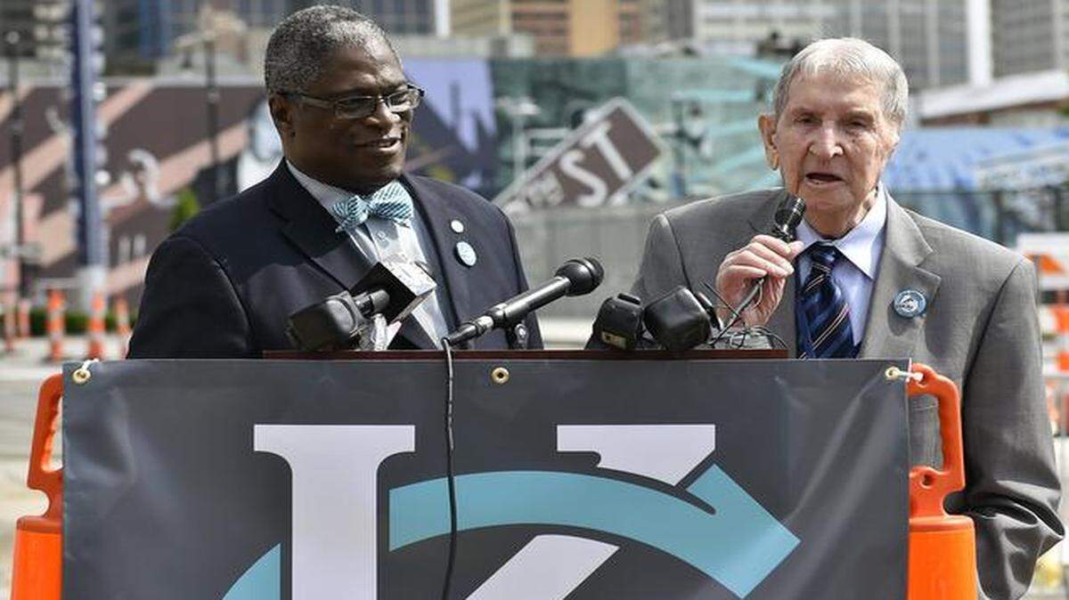 
Ground was broken May 22 at Main Street and Truman Road for Kansas City’s starter streetcar line. Mayor Sly James listened as John Donnell, a former streetcar driver who recently turned 100, spoke. The group Citizens for Responsible Government has filed a complaint with the Missouri Ethics Commission alleging that public outreach for an engineering study is really electioneering.
