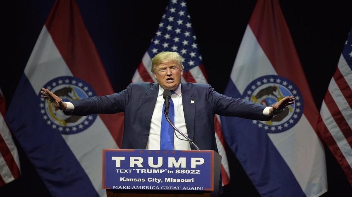 Donald Trump spoke Saturday night in Kansas City.