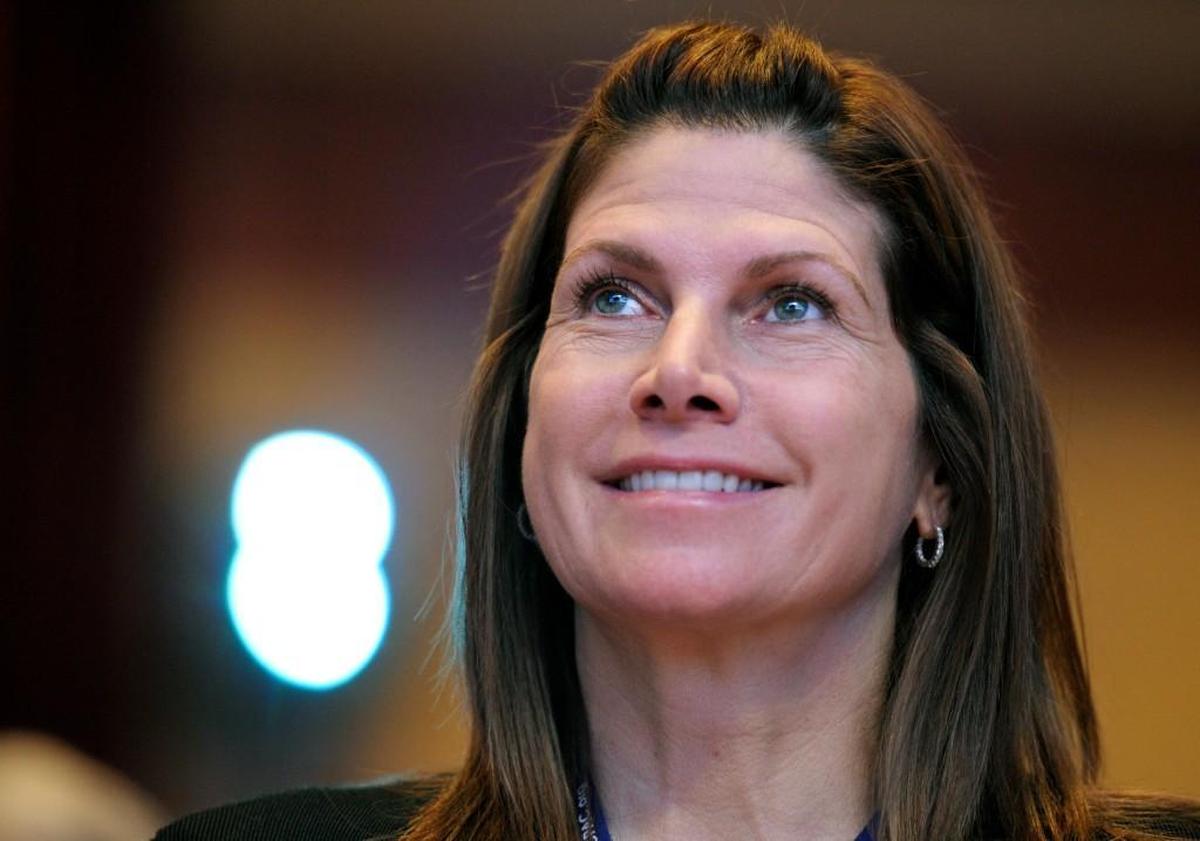 In this Feb. 12, 2011, file photo, then-Rep. Mary Bono, R-Calif., listens at the Conservative Political Action Conference (CPAC) in Washington. For years Bono endured the increasingly suggestive comments from a fellow lawmaker in the House. But when the congressman approached her on the House floor and told her he’d been thinking about her in the shower, she’d had enough.