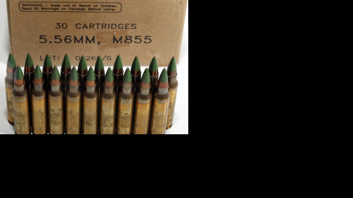 
Green tip, M855 5.56mm ammunition
