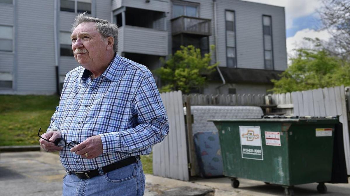 Dennis Walker, owner of Stadium View Apartments in Kansas City, is one apartment owner who is mad that he is paying the earnings tax but no longer gets trash service rebates from the city, something he used to receive. A lawsuit is heating up over whether Kansas City has to provide the rebate for apartment owners.