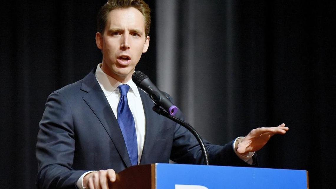 Missouri Attorney General Josh Hawley makes his acceptance speech on November 9, 2016, in Springfield, Mo.