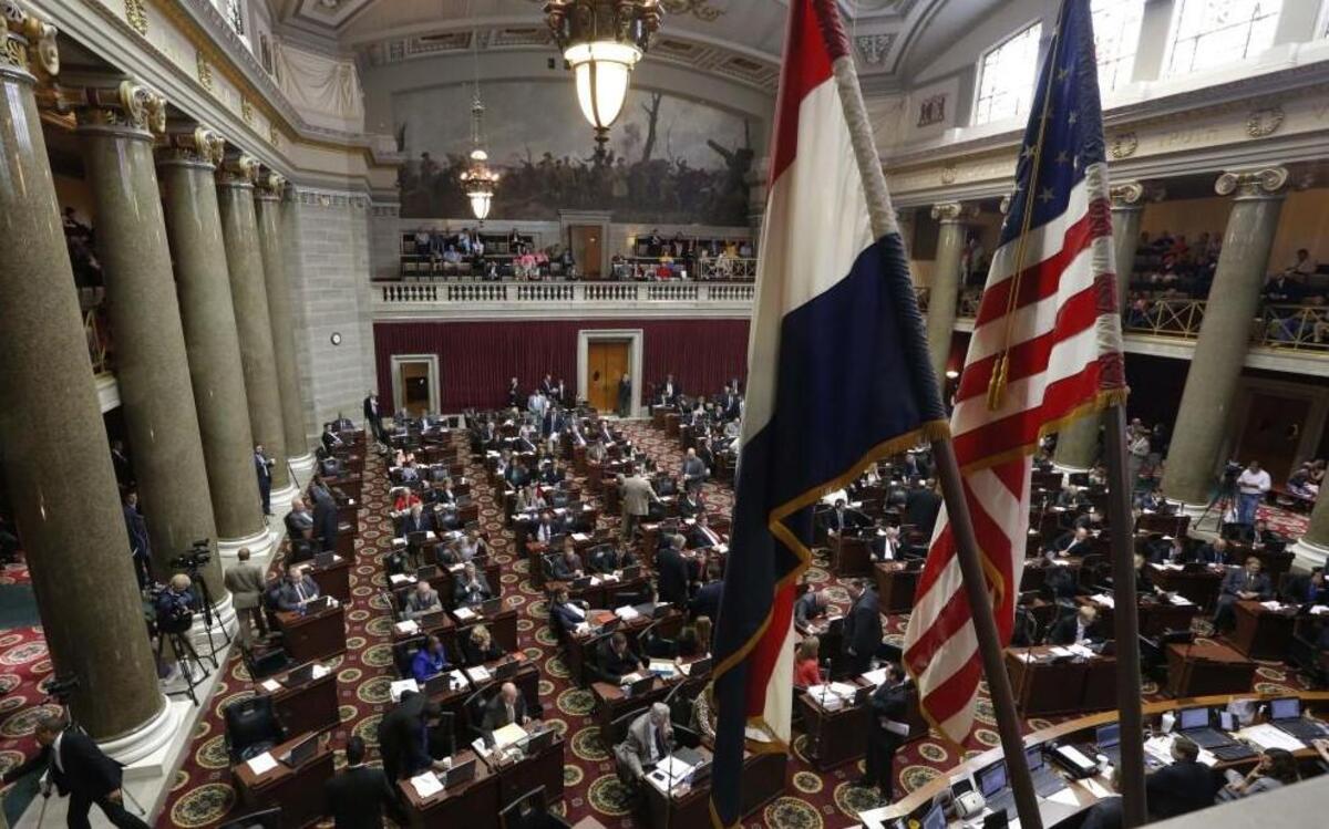 The Missouri House of Representatives chamber in Jefferson City.