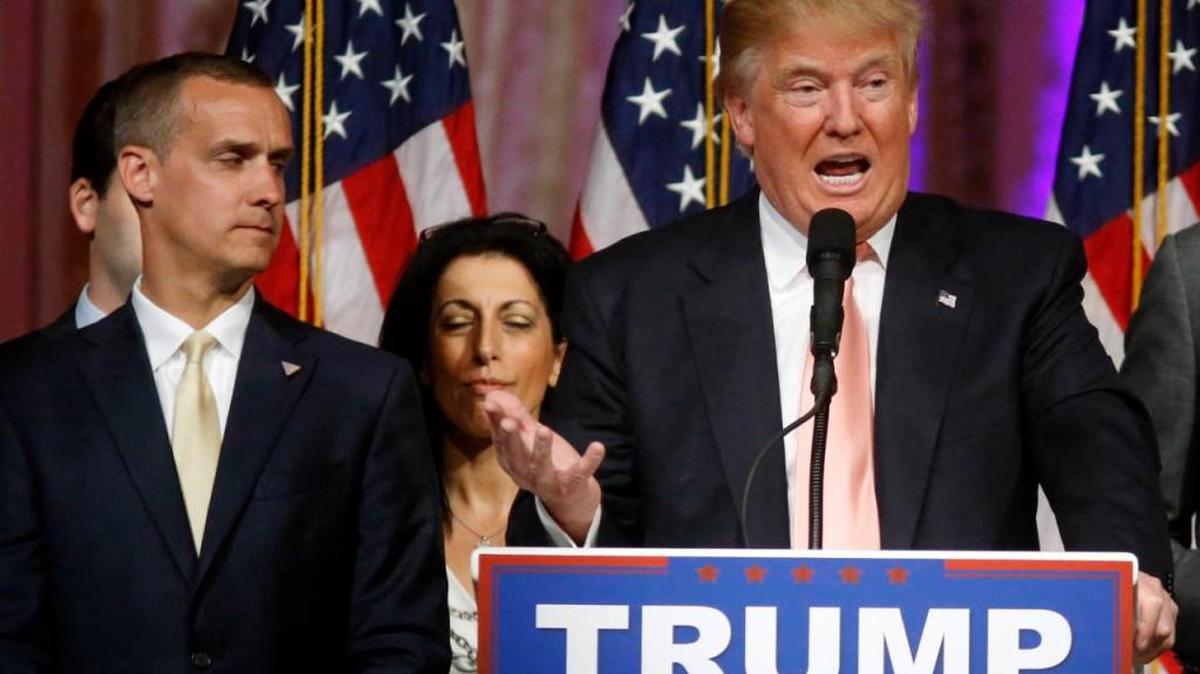 Corey Lewandowski, left, with Donald Trump