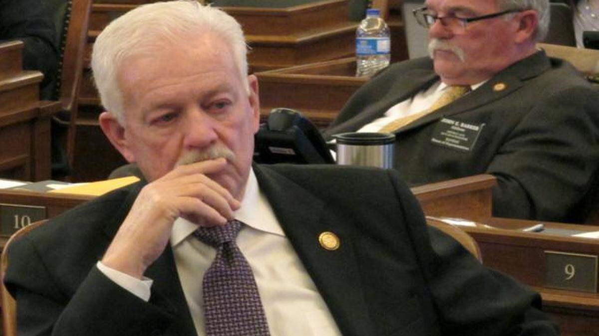 
Kansas House Speaker Ray Merrick, a Stilwell Republican, listened as the House debated Wednesday on a bill banning a procedure described by abortion opponents as requiring the “dismemberment” of a fetus. The bill passed the Kansas Legislature.
