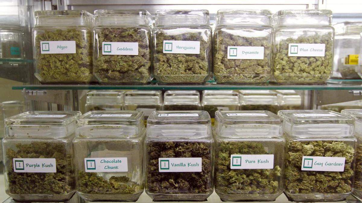 
Varieties of marijuana line the shelves at Indispensary in Colorado Springs, Colo. Some Missouri lawmakers recently traveled to Colorado to study the cannabis industry as the lawmakers contemplate legalized, but limited, medical marijuana for Missouri.
