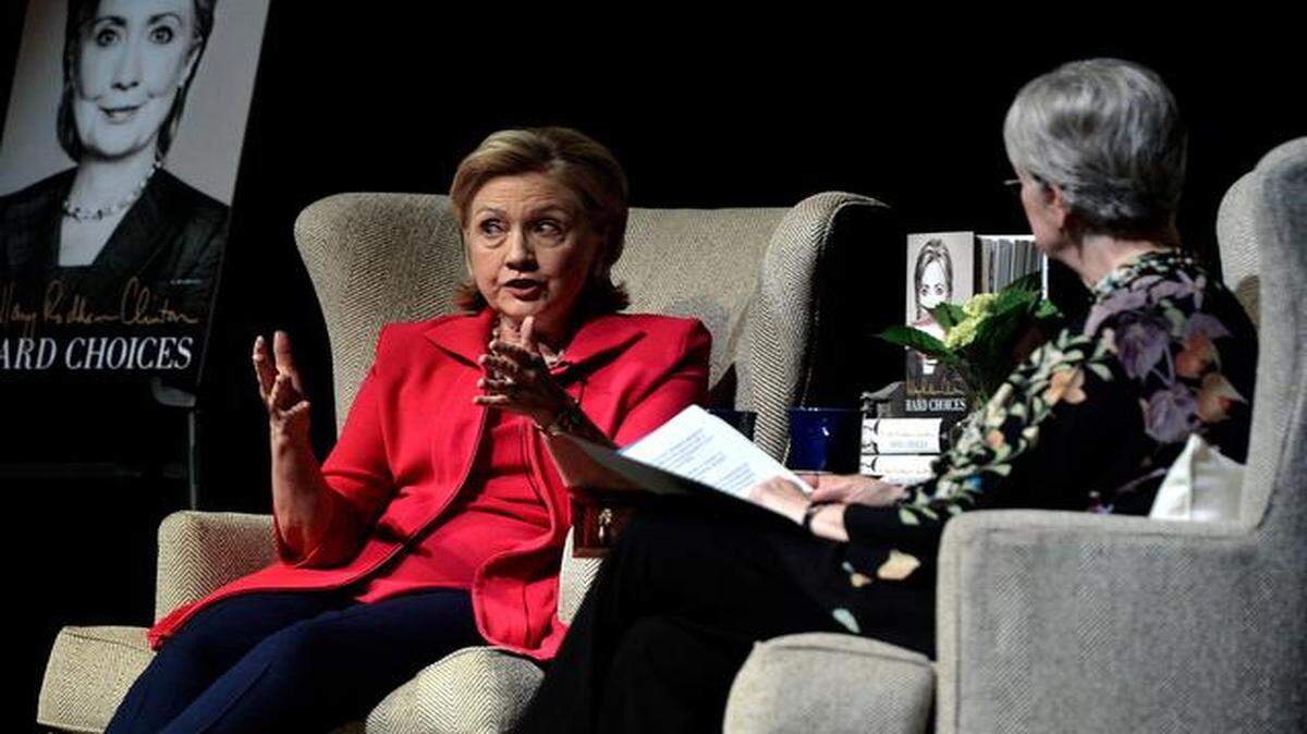 
Hillary Rodham Clinton stopped by Kansas City on Sunday night to promote her book “Hard Choices” with a conversation with Rainy Day Books owner Vivien Jennings at the Midland Theatre.
