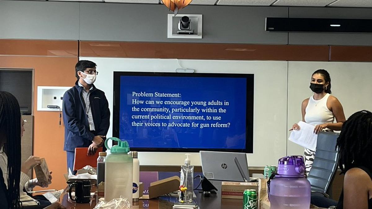 Two interns in the Kansas City mayor’s office (17-year-old Krish Patel, left, and 16-year-old Sophia Herrera) developed a proposal for young people to advocate for gun reform, part of the citywide ProX internship program.