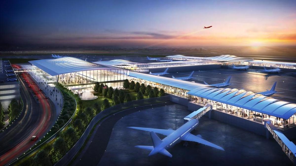 A rendering of Edgemoor Infrastructure & Real Estate’s proposal for a single terminal at KCI.