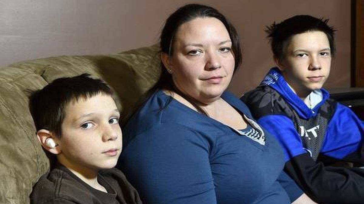 
Twelve-year-old Blake Kitchen (left) was severely beaten during breakfast at Liberty Middle School by the same child who had allegedly been bullying his older brother, Preston Kitchen, 14. Their mother, Destiny Kitchen, had complained to the school last month about the bully. Blake suffered a fractured jaw, skull and damaged inner ear. He returned home after five days in the hospital. 
