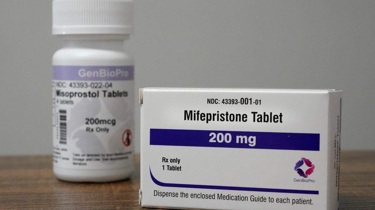 Containers of the medication used to end an early pregnancy.