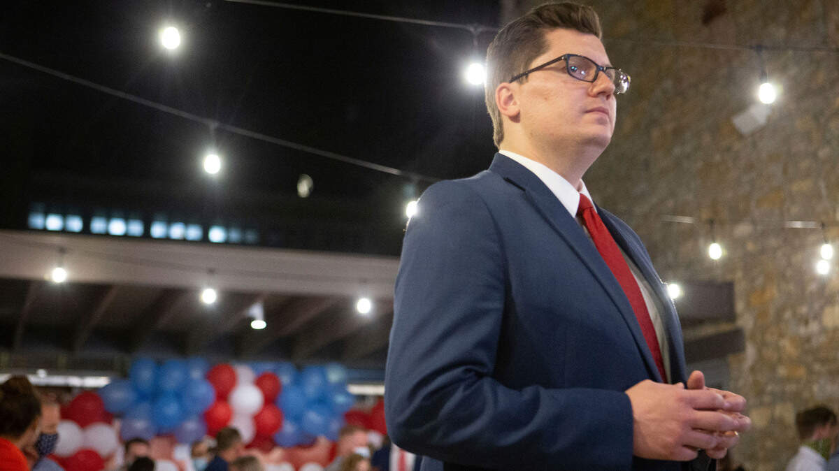 Rep. Jake LaTurner in 2020. A Kansas man is accused of threatening to murder LaTurner.