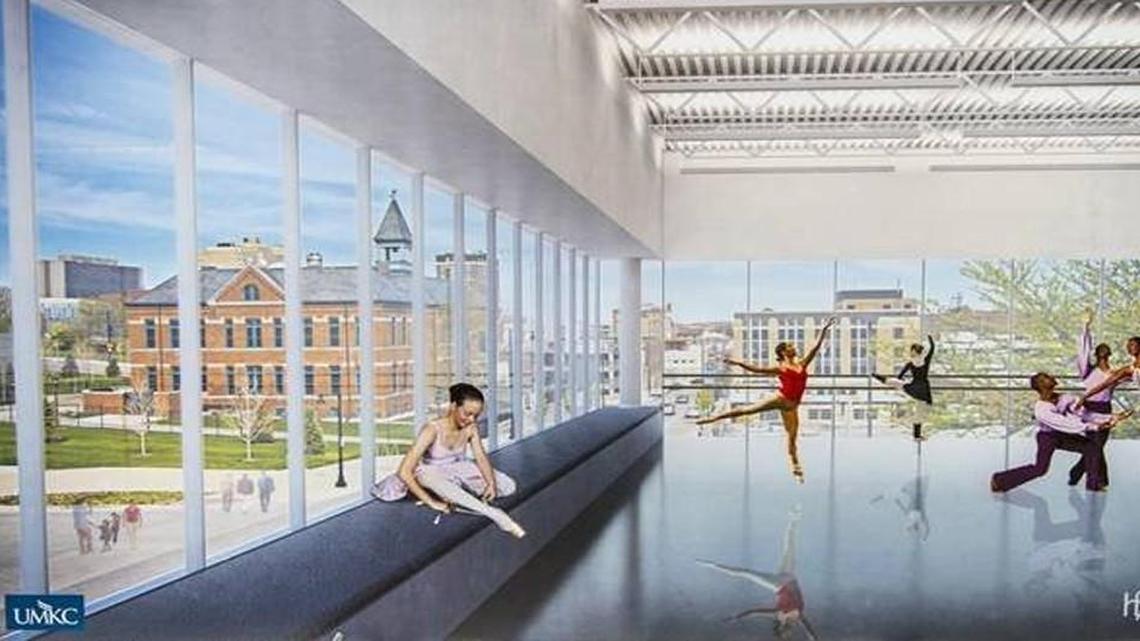 The University of Missouri-Kansas City’s Conservatory of Music and Dance would be built on the western edge of the Crossroads Arts District, just south of the Kauffman Center for the Performing Arts.