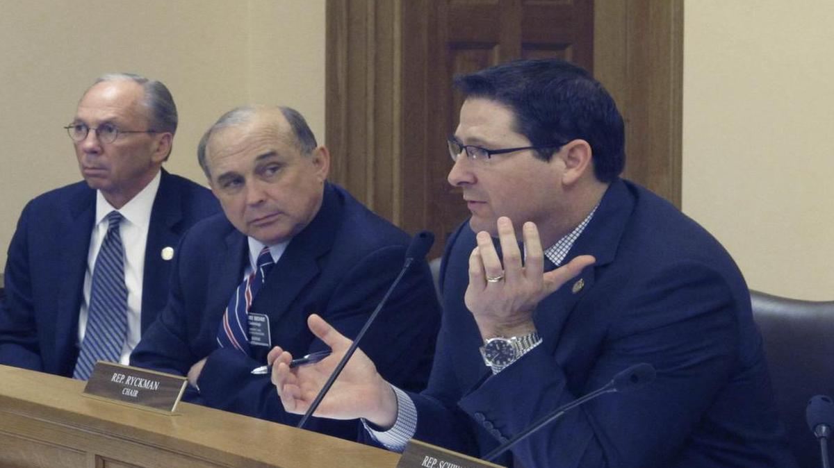 Kansas Reps. Marvin Kleeb (from left), Jerry Henry and Ron Ryckman, wrangled over school funding issues this week.