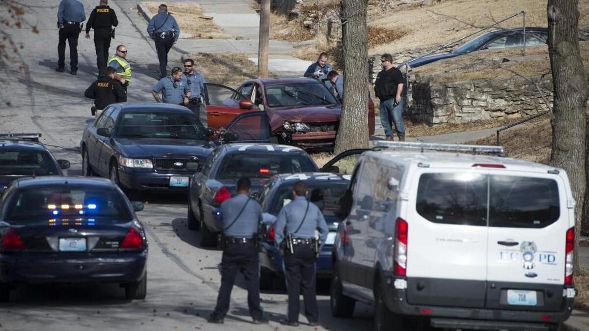 Kansas City police last month arrested a man suspected in connection with a homicide after a police chase ended in a crash at 35th Street and Mersington Avenue.