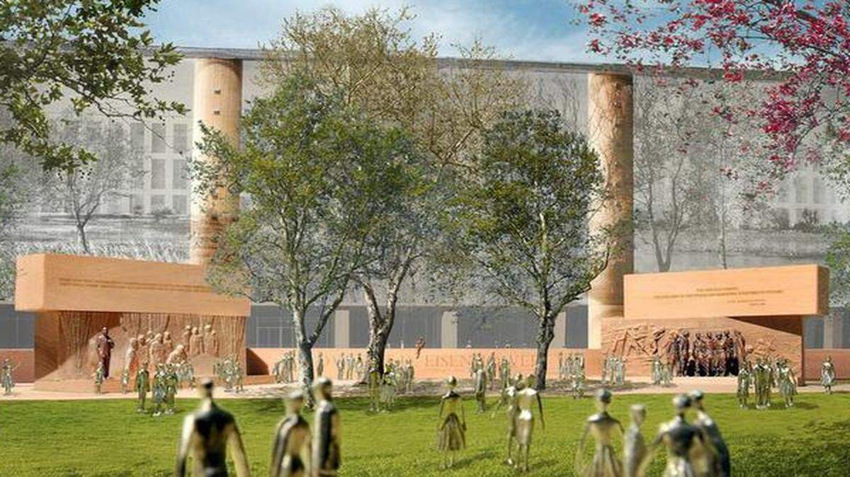
An illustration shows the Dwight D. Eisenhower Memorial in Washington, D.C. 


