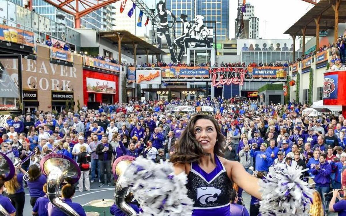 The Power & Light District in Kansas City was a popular place during the Big 12 men’s basketball tournament.