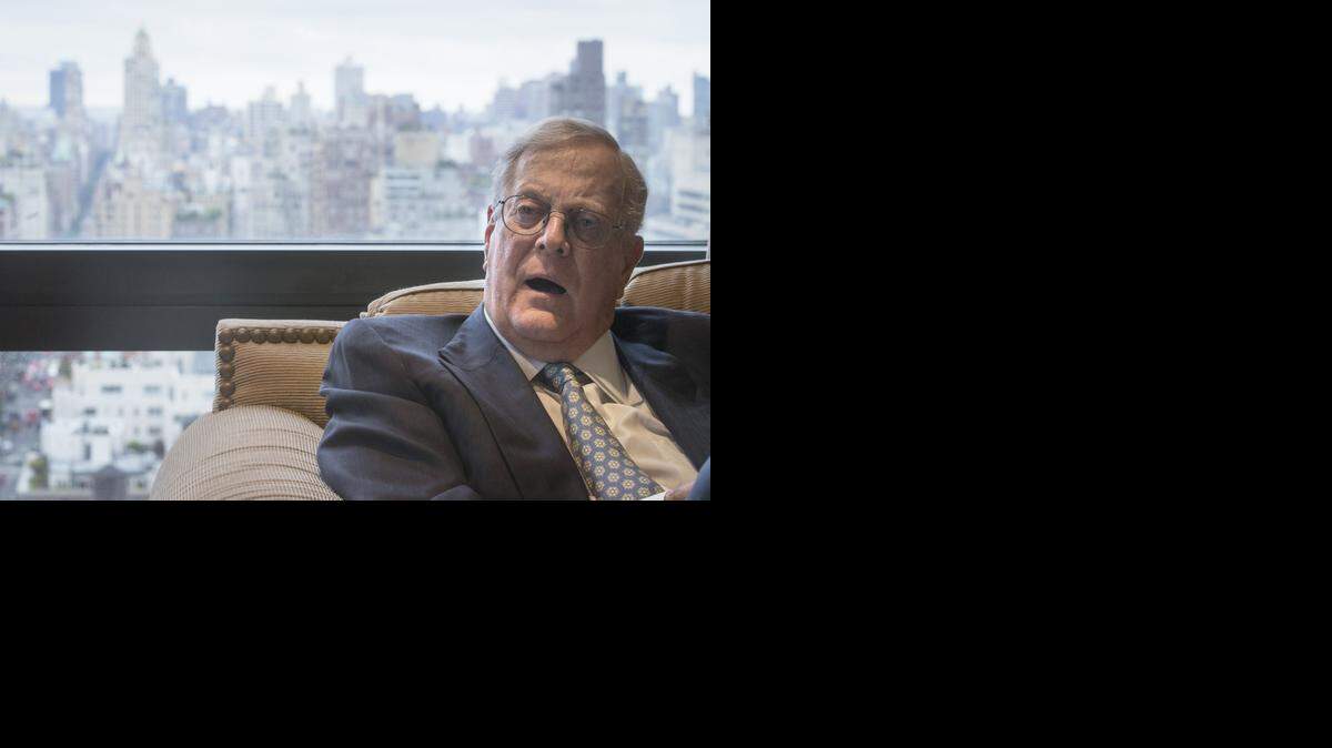 
David Koch, the executive vice president of Wichita's Koch Industries, talks about his philanthropy to cultural and medical institutions from his office above Madison Avenue in New York City. Koch has given around $1.2 billion to different organizations. 
