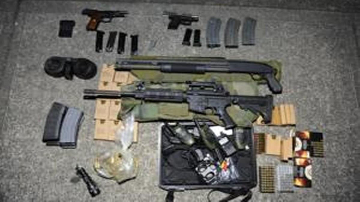 Weapons and ammunition seized from Eric Eugene Crowl’s vehicle.