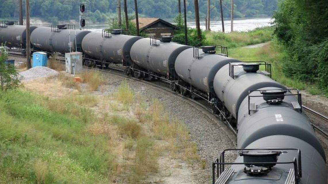 
A BNSF Railway crude oil train snaked through Kansas City’s West Bottoms last month. In the wake of fiery oil train derailments elsewhere, fire departments in Kansas and Missouri have signed up for — and some have received — special training on how to deal with such a catastrophe. 
