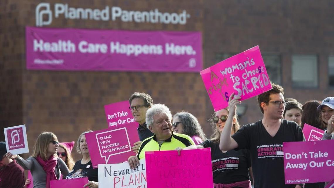 Supporters rallied outside the Planned Parenthood facility in Overland Park in February 2017.