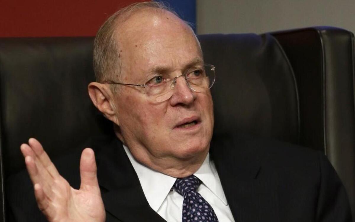Justice Anthony Kennedy, pictured in October 2013 speaking at the University of Pennsylvania law school in Philadelphia, was nominated to the Supreme Court by President Ronald Reagan in 1987.