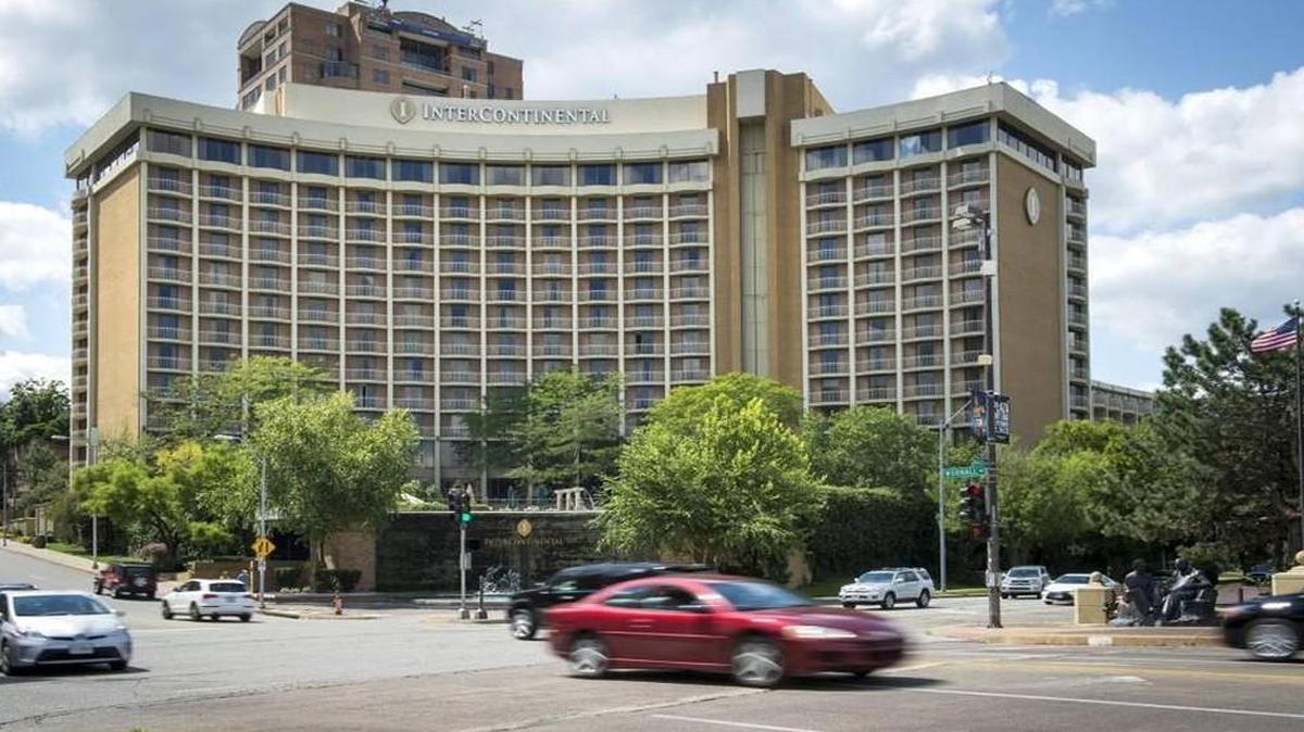 The InterContinental Hotel at the corner of Ward Parkway and Wornall Road in Kansas City.