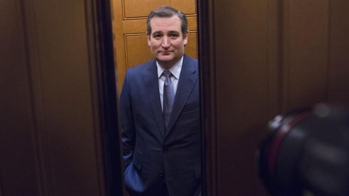 Republican presidential candidate, Sen. Ted Cruz, R-Texas, leaves the Senate Gallery Wednesday on Capitol Hill in Washington