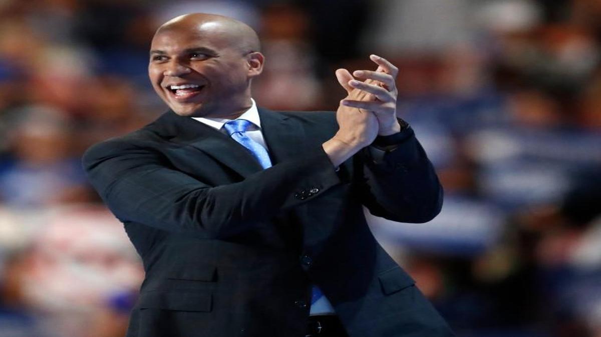 Sen. Cory Booker, D-NJ. takes the stage during the first day of the Democratic National Convention in Philadelphia , Monday, July 25, 2016.