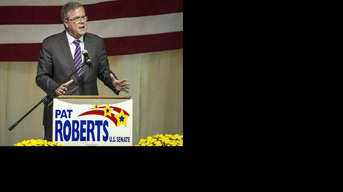 
Former Florida Gov. Jeb Bush stumps for U.S. Sen. Pat Roberts in Wichita on Monday in a tight Senate race that has drawn national attention.

