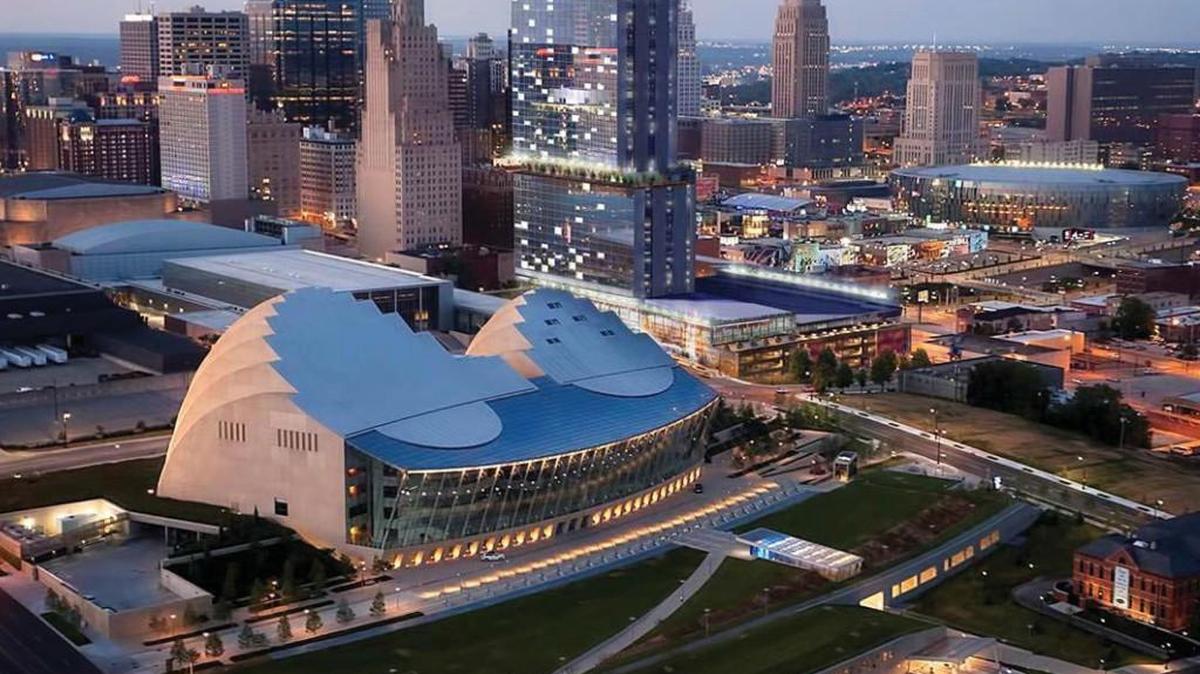 A rendering of the proposed downtown Kansas City convention hotel