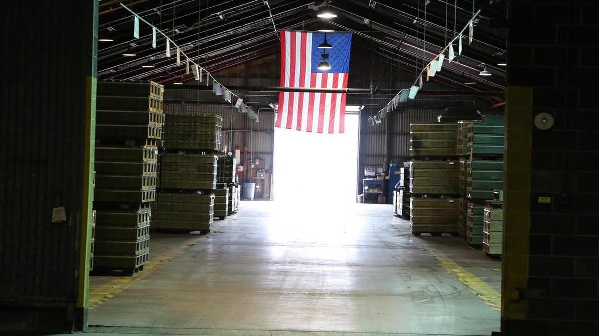 
Cases of ammunition await shipment from the Lake City Army Ammunition Plant in northeast Independence.
