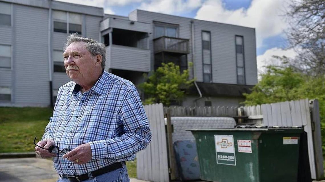 Dennis Walker, owner of Stadium View Apartments in Kansas City, is one plaintiff in a class-action lawsuit being tried in court this week. Apartment owners say they pay the earnings tax and are entitled to trash rebate payments from the city, but city officials disagree and say the payments are no longer justified.